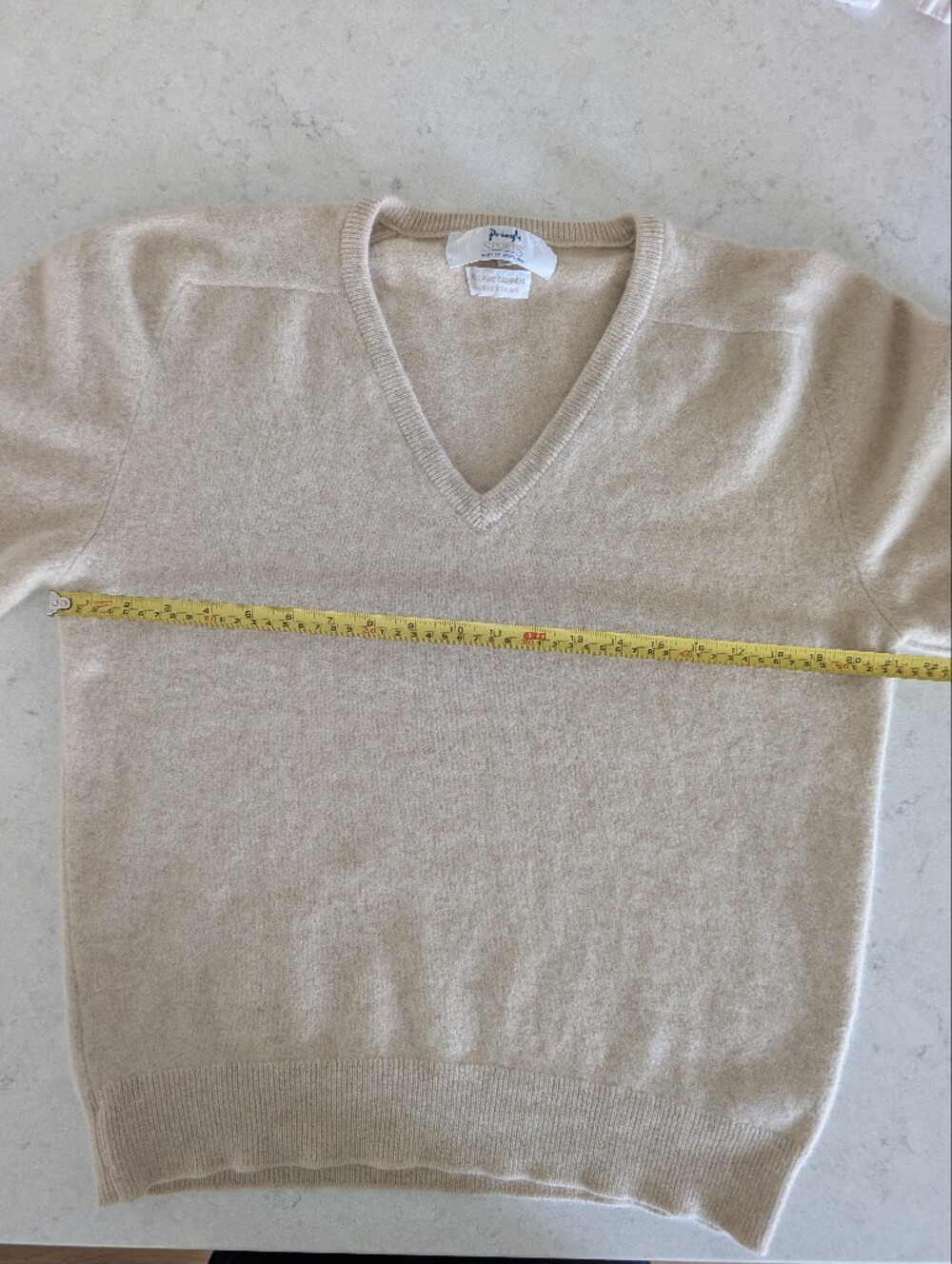 Pringle Of Scotland 100% Cashmere Approx Large V Neck Cream Sweater - Picture 10 of 14